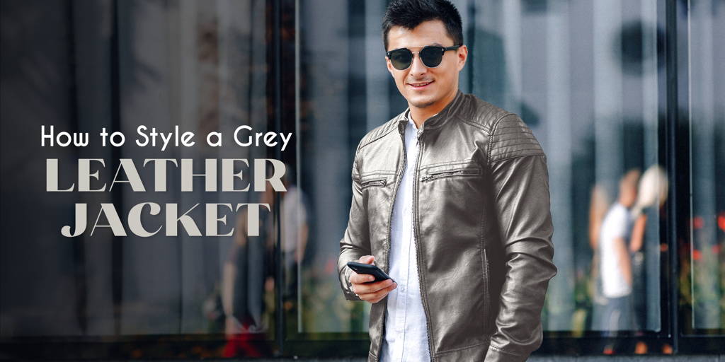 Grey clearance leather coat